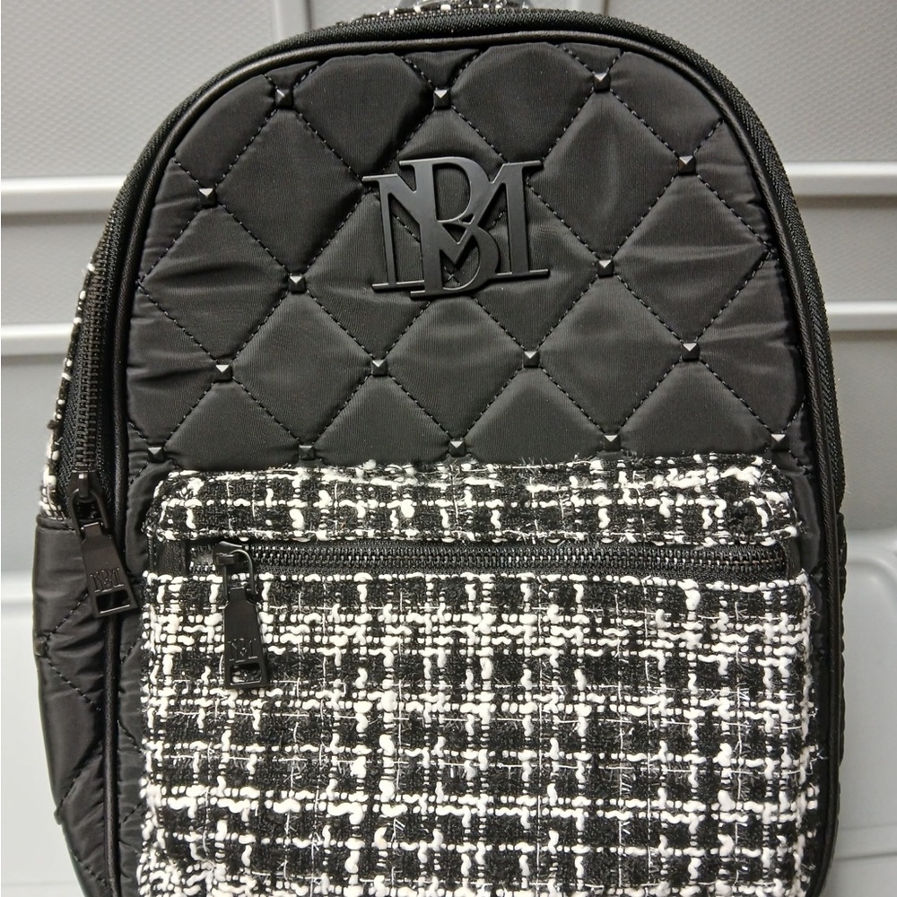 Badgley Mischka Black Vegan Leather Backpack